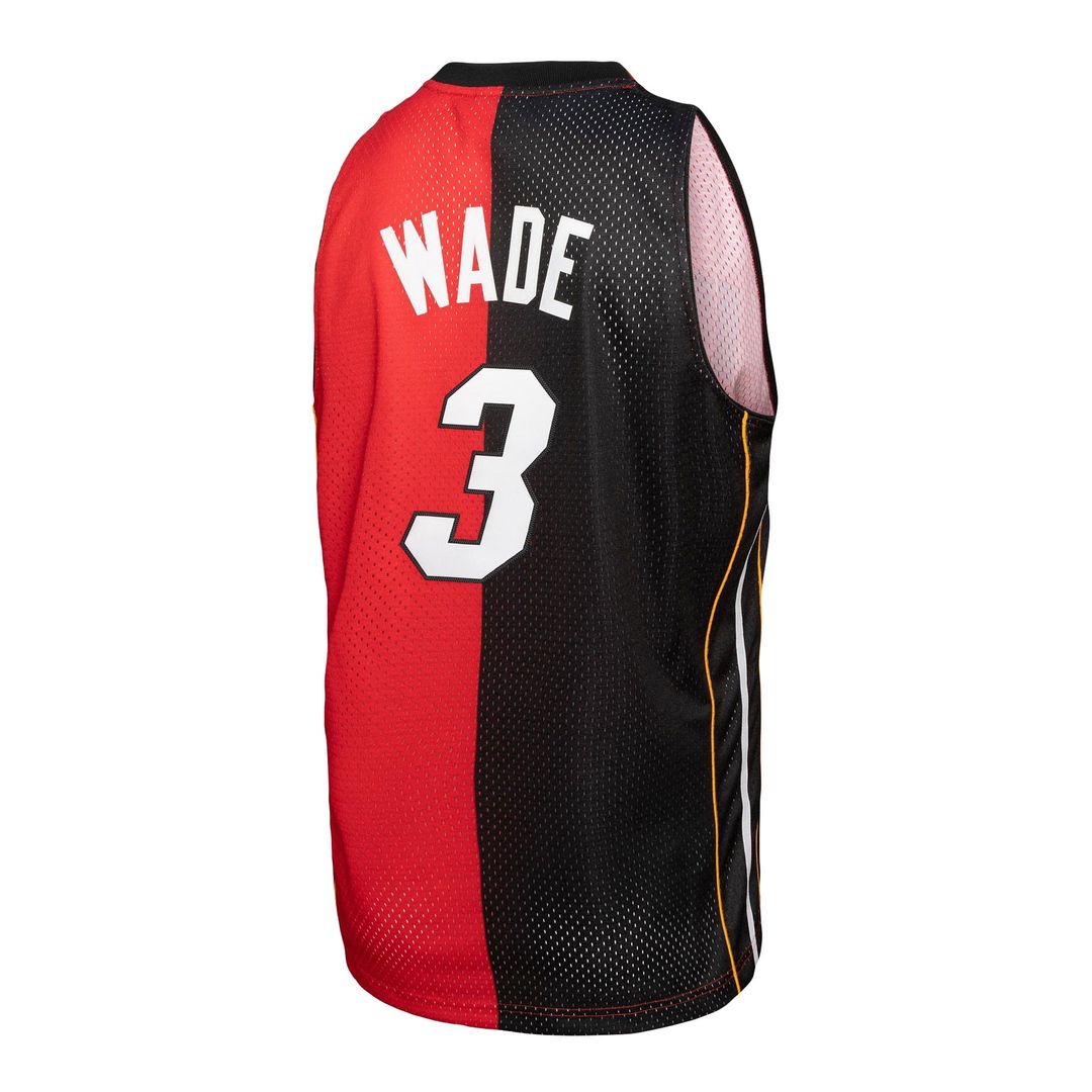 Dwyane Wade Miami Heat Mitchell & Ness Big & Tall Hardwood Classics 2005/ 06 Split Swingman Jersey - Black/ Red | NBA Fan Gear