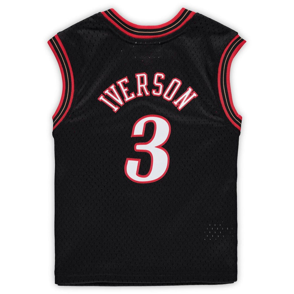 Allen Iverson Philadelphia 76ers Mitchell & Ness Preschool 2000-2001 Hardwood Classics Throwback Team Jersey - Black | NBA Fan Gear