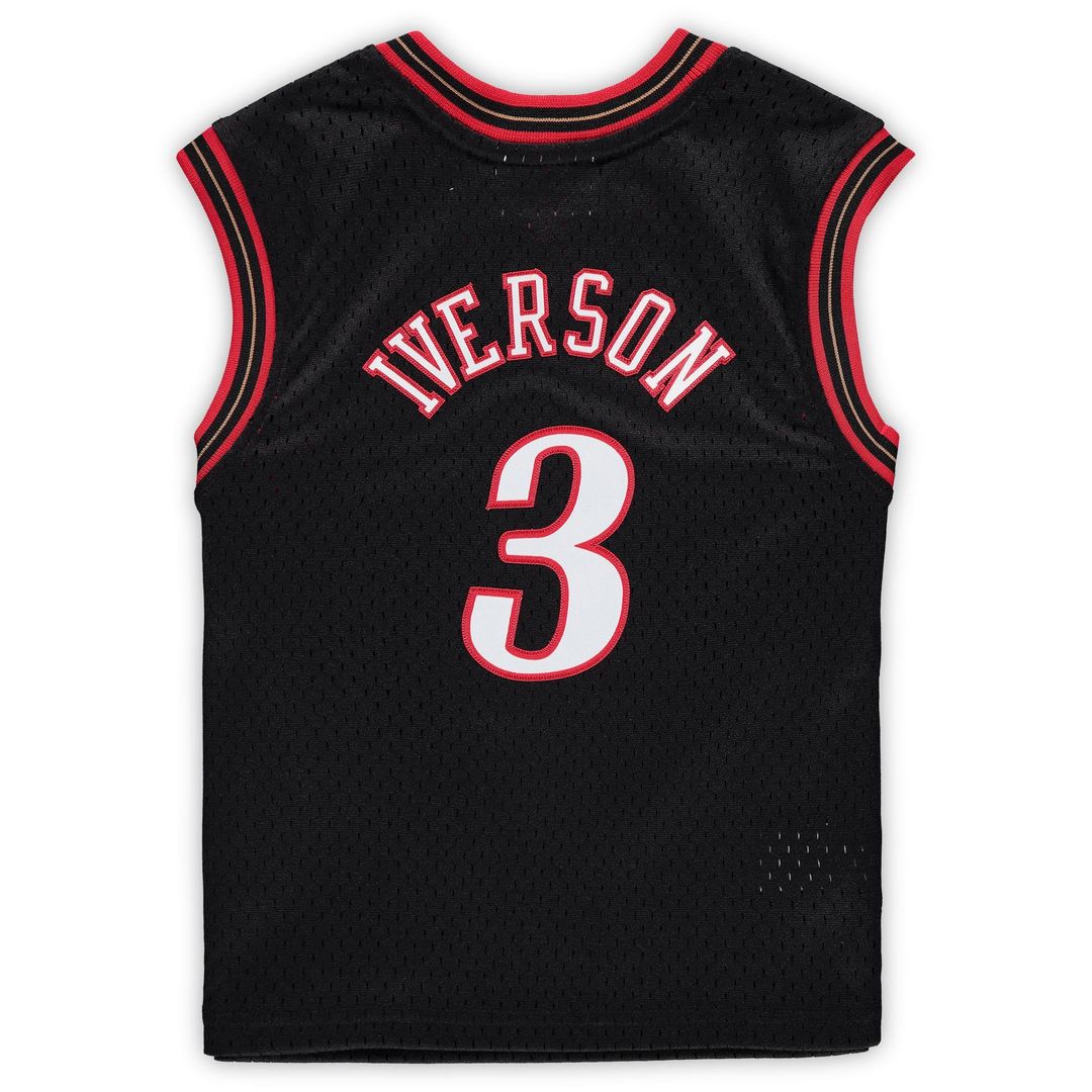 Allen Iverson Philadelphia 76ers Mitchell & Ness Preschool 2000-2001 Hardwood Classics Throwback Team Jersey - Black | NBA Fan Gear