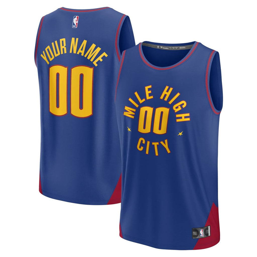 Denver Nuggets Fanatics Youth Fast Break Replica Custom Jersey - Statement Edition - Blue | NBA Fan Gear