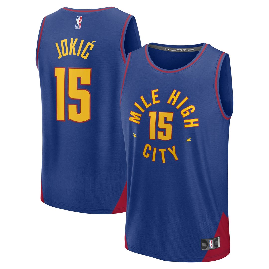 Nikola Jokic Denver Nuggets Fanatics Fast Break Replica Player Jersey - Statement Edition - Blue | NBA Fan Gear
