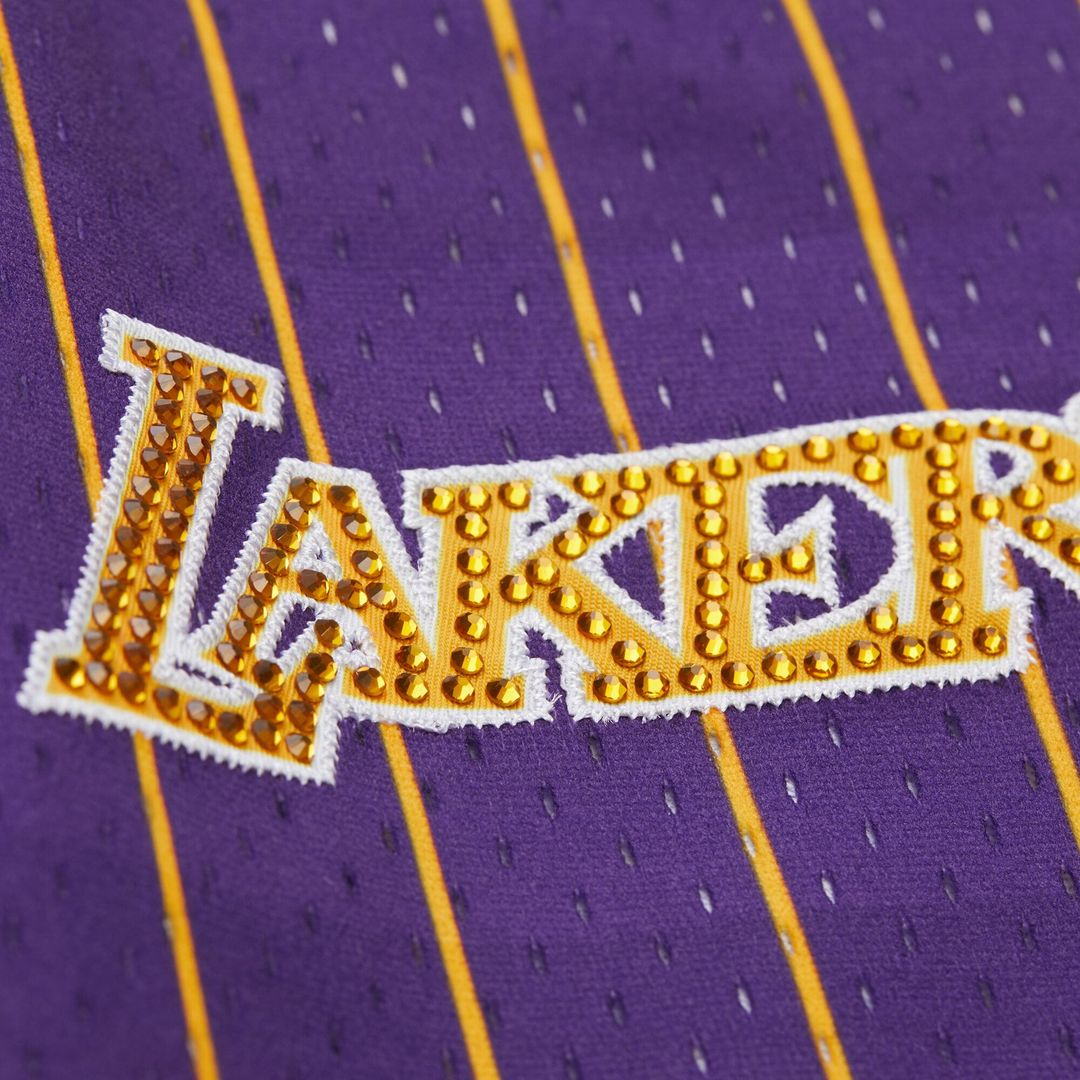 Los Angeles Lakers Mitchell & Ness x DANNIJO Women's Fashion Baseball Jersey - Purple | NBA Fan Gear