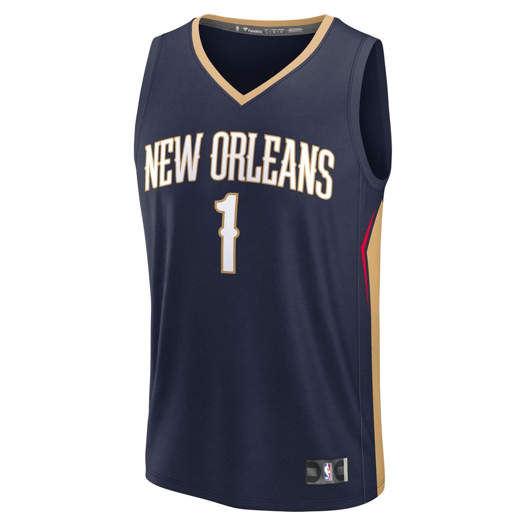 Zion Williamson New Orleans Pelicans Fanatics Fast Break Replica Player Jersey - Icon Edition - Navy | NBA Fan Gear