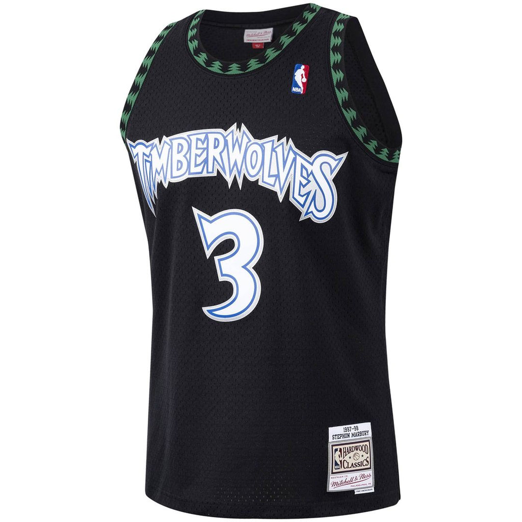 Stephon Marbury Minnesota Timberwolves Mitchell & Ness 1997/ 98 Hardwood Classics Swingman Jersey - Black | NBA Fan Gear