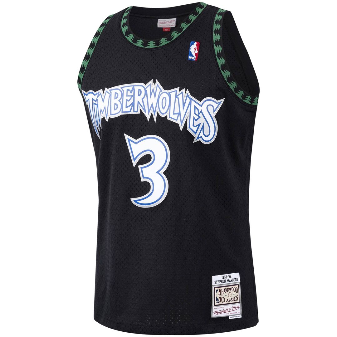 Stephon Marbury Minnesota Timberwolves Mitchell & Ness 1997/ 98 Hardwood Classics Swingman Jersey - Black | NBA Fan Gear