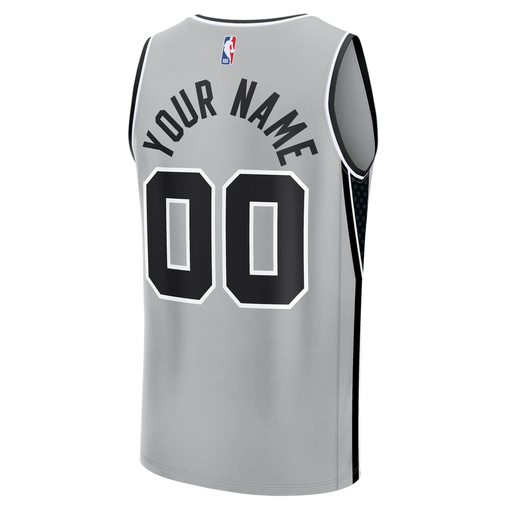San Antonio Spurs Fanatics Youth Fast Break Custom Jersey - Statement Edition - Silver | NBA Fan Gear