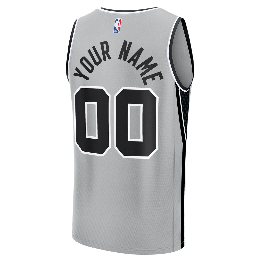 San Antonio Spurs Fanatics Youth Fast Break Custom Jersey - Statement Edition - Silver | NBA Fan Gear