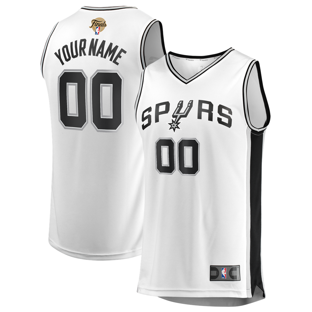 San Antonio Spurs Fanatics 2026 NBA Finals Fast Break Custom Jersey - Association Edition - White | Fan Gear