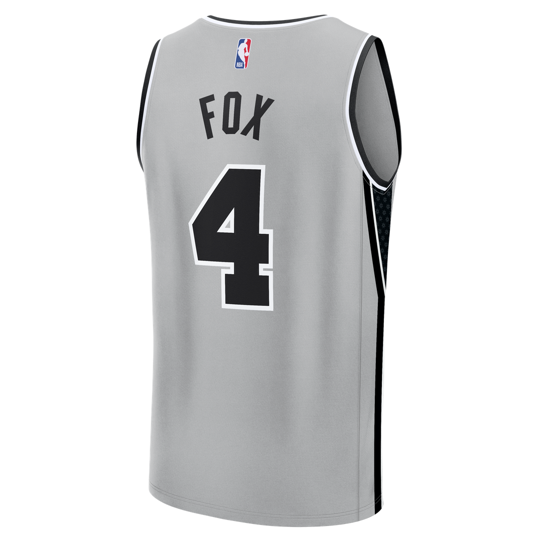 De'Aaron Fox San Antonio Spurs Fanatics Fast Break Jersey - Statement Edition - Silver | NBA Fan Gear