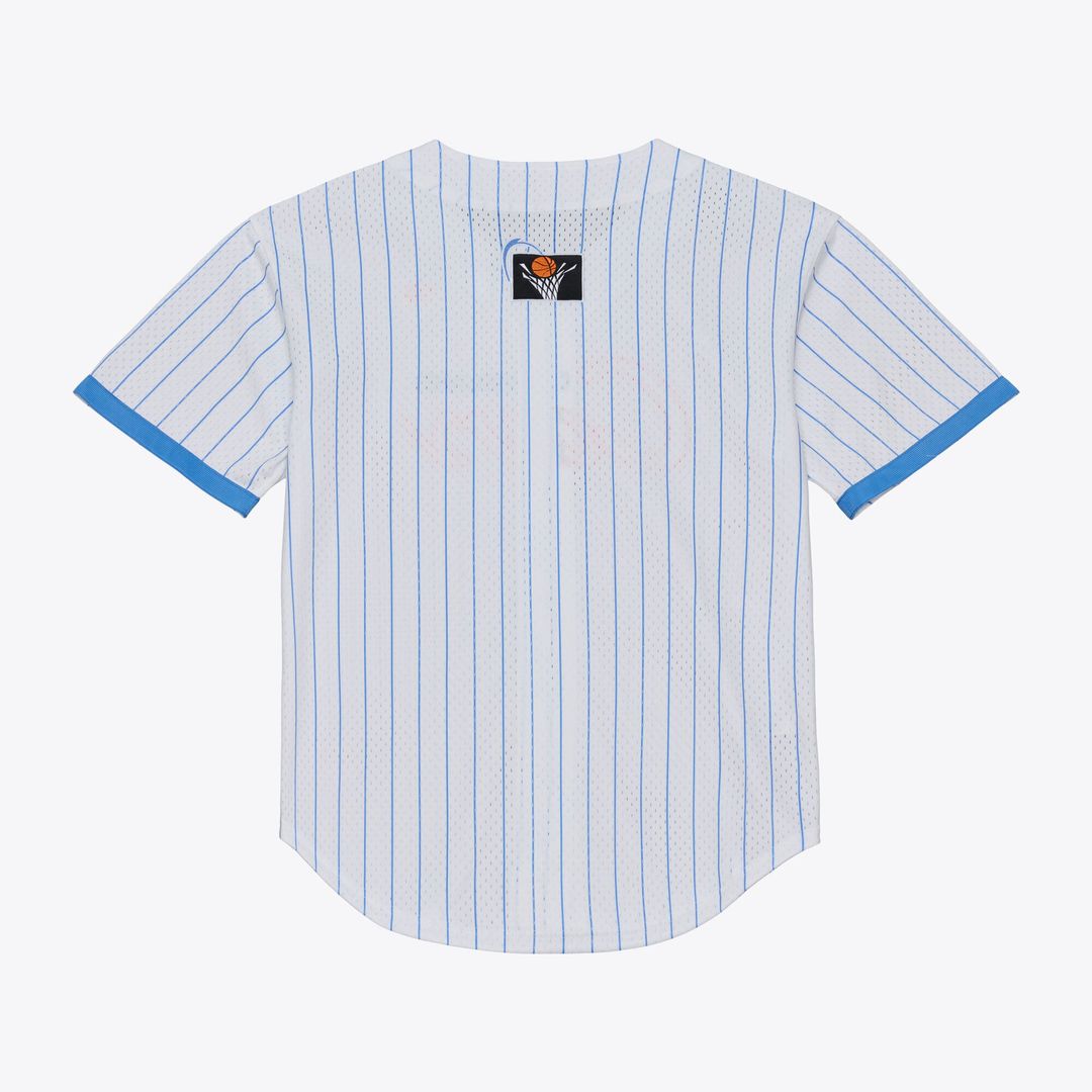 Cleveland Cavaliers Mitchell & Ness Head Coach Pinstripe Mesh Full-Button Baseball Jersey - White | NBA Fan Gear