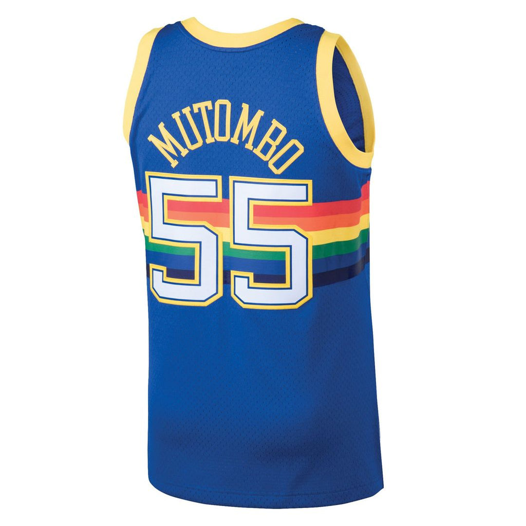 Dikembe Mutombo Denver Nuggets Mitchell & Ness 1991/ 92 Hardwood Classics Swingman Jersey - Blue | NBA Fan Gear
