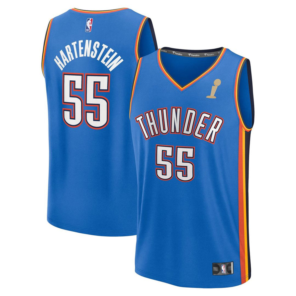 Isaiah Hartenstein Oklahoma City Thunder Fanatics Youth 2025 NBA Finals Champions Fast Break Replica Player Jersey - Blue - Icon Edition | Fan Gear