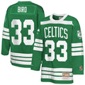 Larry Bird Boston Celtics Mitchell & Ness Youth Maxxed Out 2.0 Fashion Hockey Jersey - Kelly Green | NBA Fan Gear