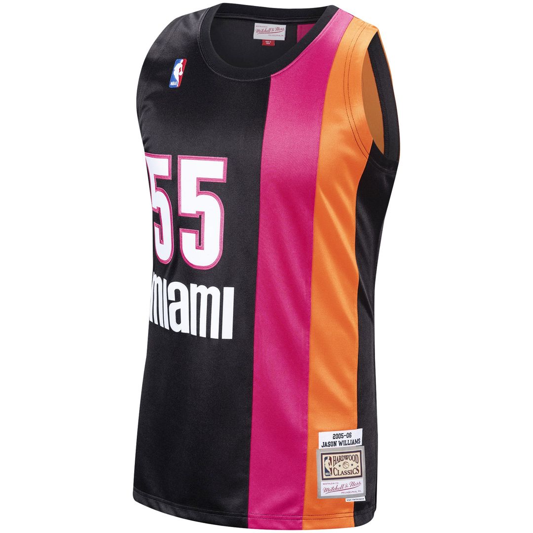 Jason Williams Miami Heat Mitchell & Ness 2005/ 06 Hardwood Classics Swingman Jersey - Black | NBA Fan Gear