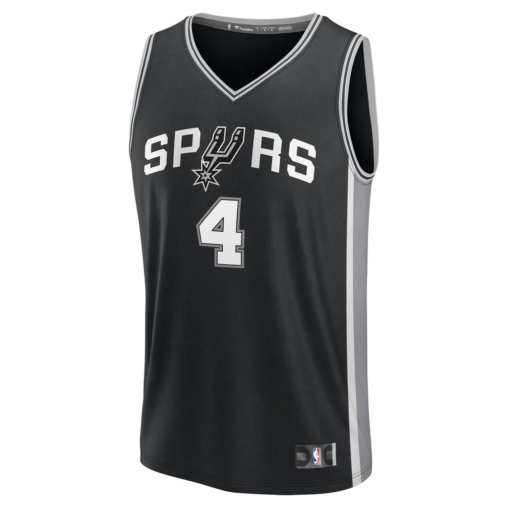 De'Aaron Fox San Antonio Spurs Fanatics Fast Break Replica Player Jersey - Icon Edition - Black | NBA Fan Gear