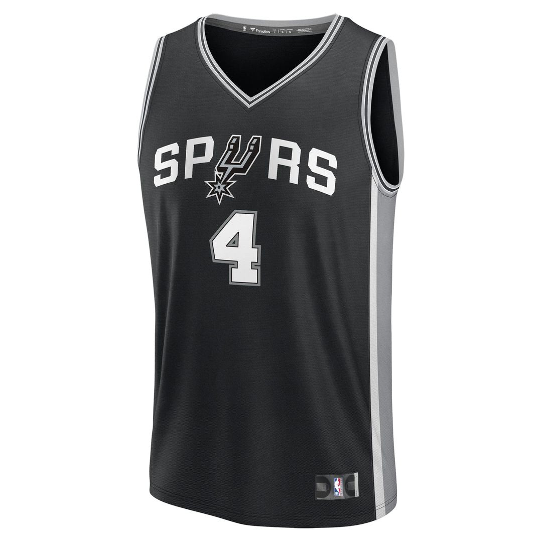 De'Aaron Fox San Antonio Spurs Fanatics Fast Break Replica Player Jersey - Icon Edition - Black | NBA Fan Gear