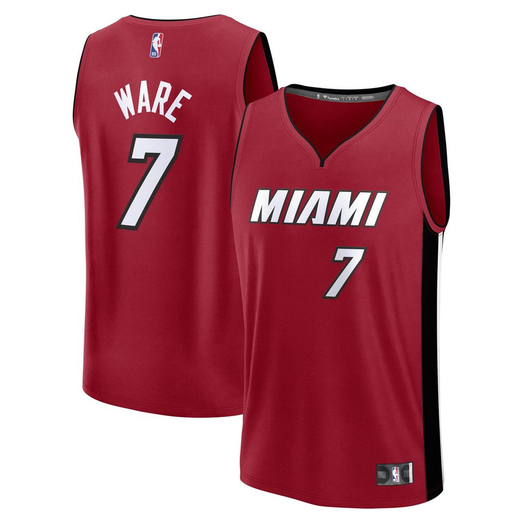 Kel'el Ware Miami Heat Fanatics Youth Fast Break Player Jersey - Statement Edition - Red | NBA Fan Gear