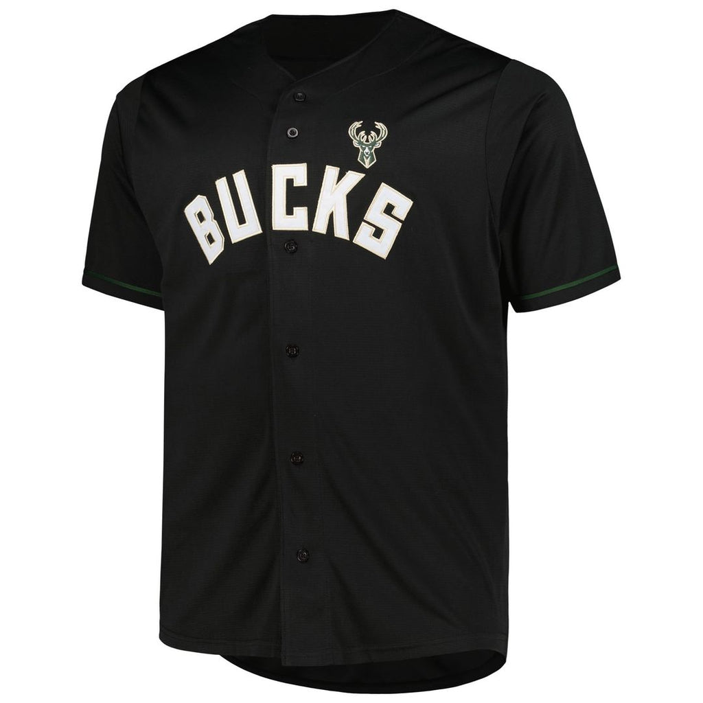 Milwaukee Bucks Profile Big & Tall Pop Jersey - Black | NBA Fan Gear