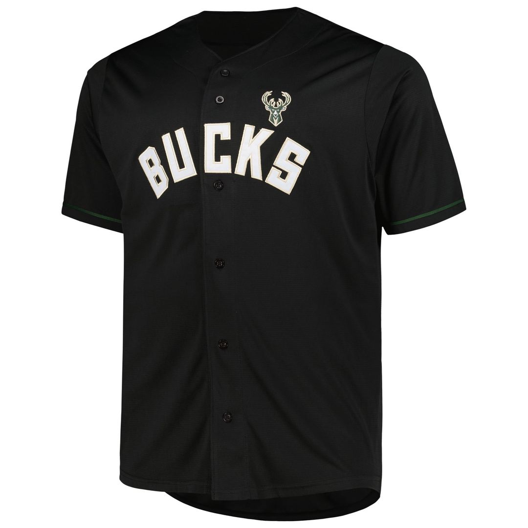 Milwaukee Bucks Profile Big & Tall Pop Jersey - Black | NBA Fan Gear