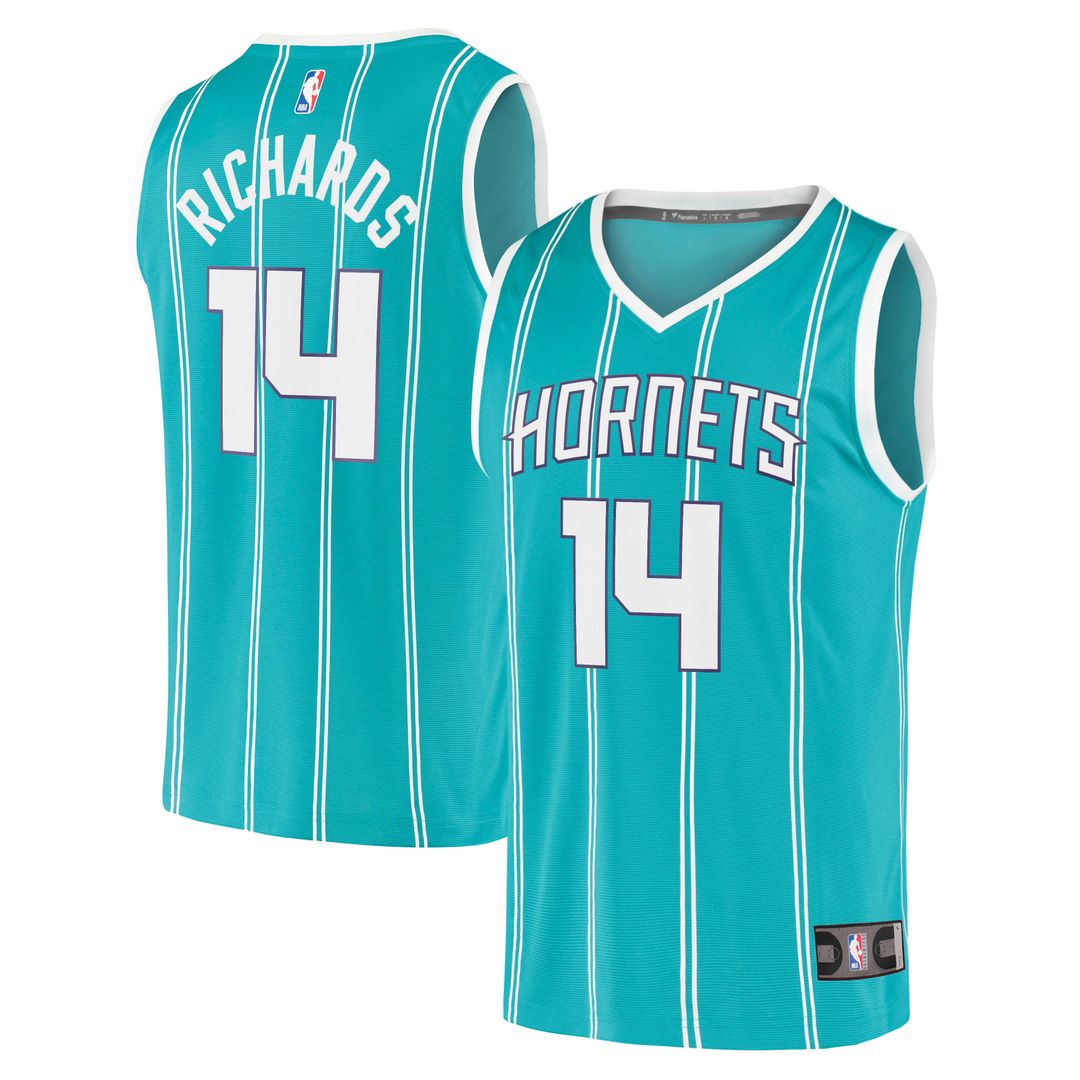 Nick Richards Charlotte Hornets Fanatics Fast Break Replica Jersey - Icon Edition - Teal | NBA Fan Gear
