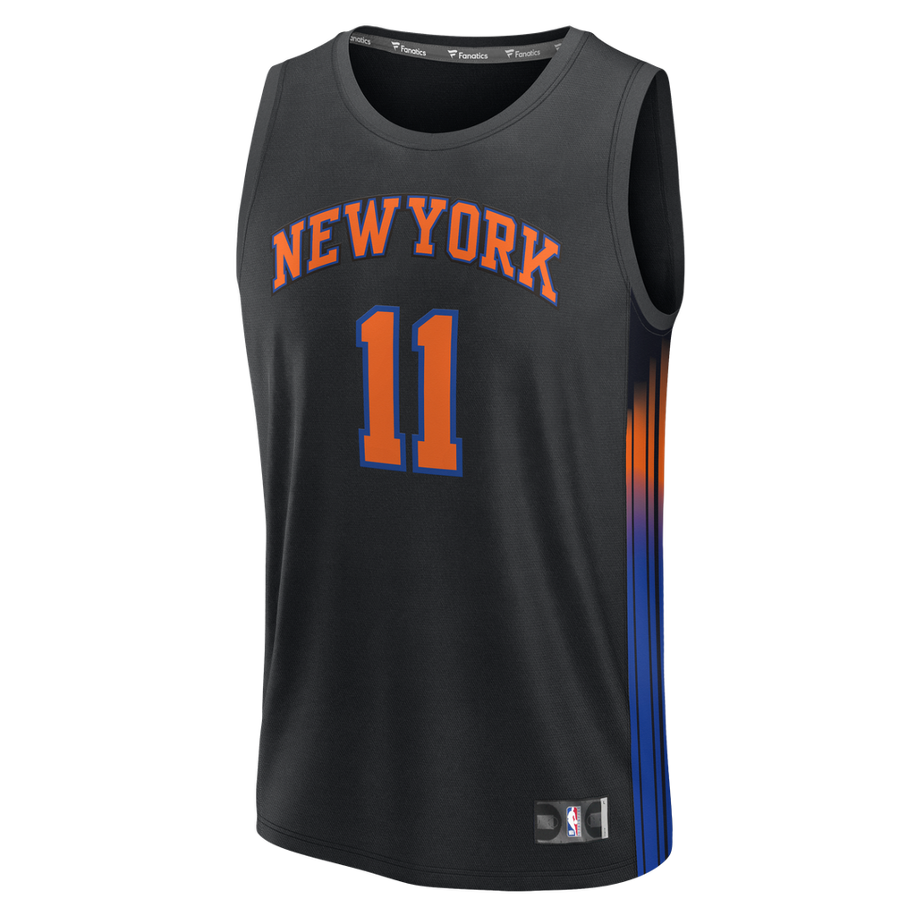 Jalen Brunson New York Knicks Fanatics Youth Fast Break Jersey - Statement Edition - Black | NBA Fan Gear