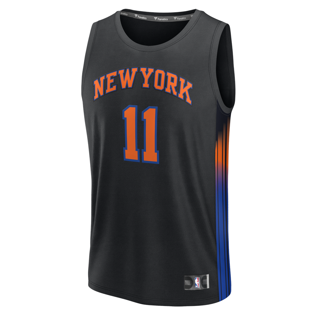 Jalen Brunson New York Knicks Fanatics Youth Fast Break Jersey - Statement Edition - Black | NBA Fan Gear