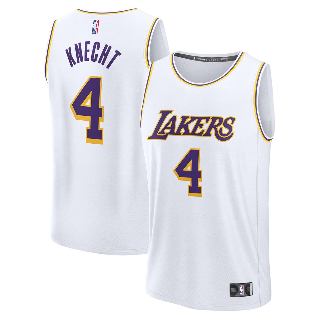 Dalton Knecht Los Angeles Lakers Fanatics Fast Break Replica Player Jersey - Association Edition - White | NBA Fan Gear