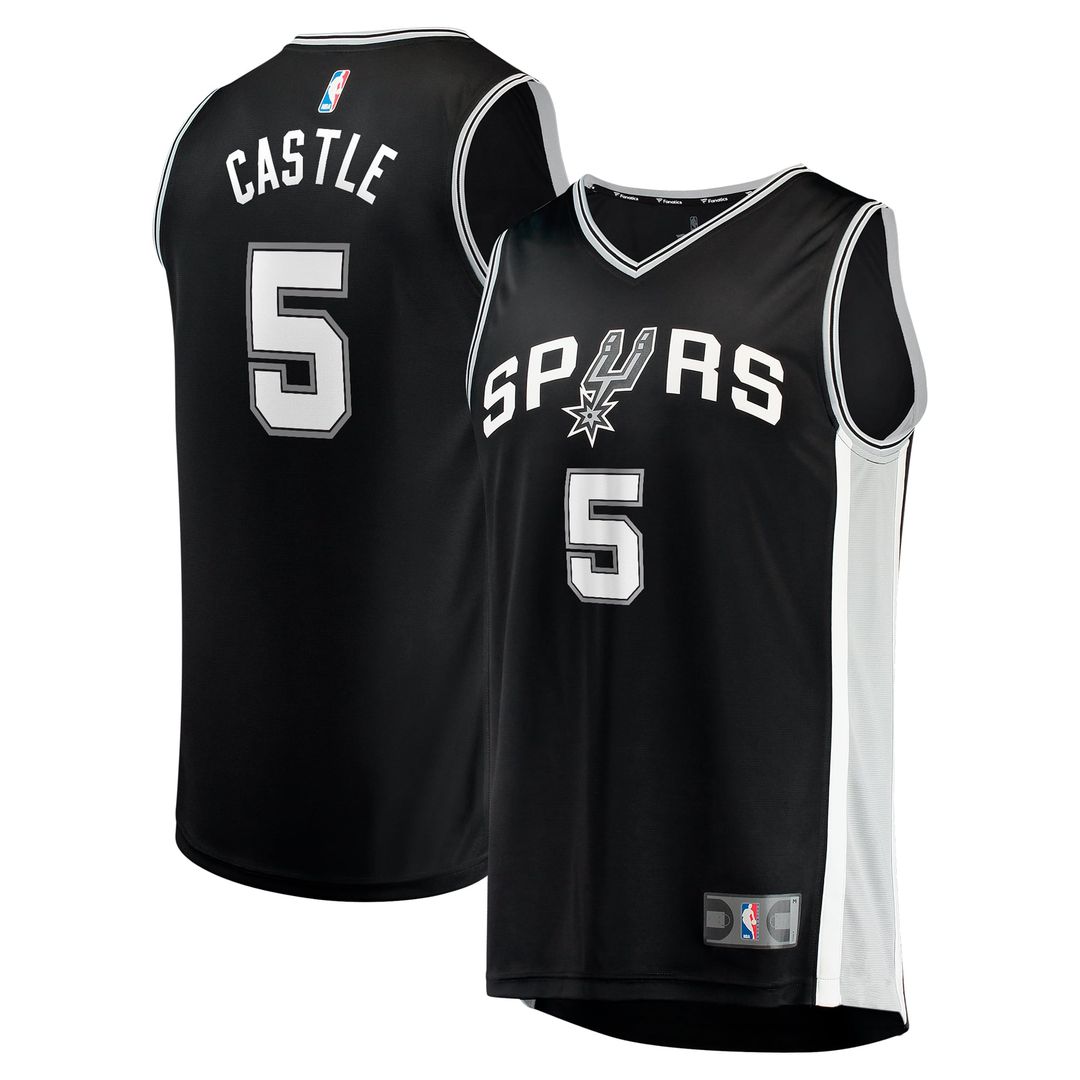Stephon Castle San Antonio Spurs Fanatics 2024 NBA Draft Fast Break Player Jersey - Icon Edition - Black | Fan Gear
