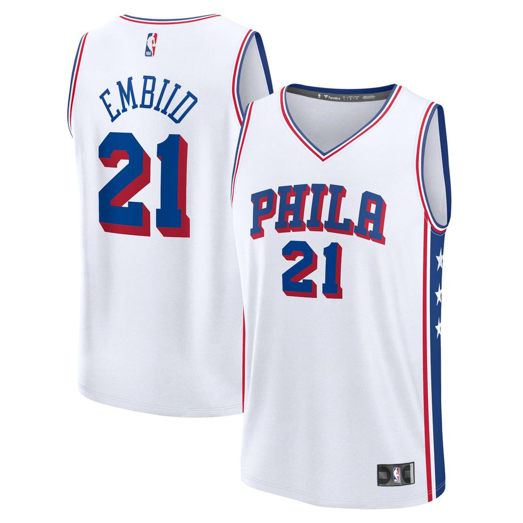 Joel Embiid Philadelphia 76ers Fanatics Fast Break Replica Jersey - Association Edition - White | NBA Fan Gear