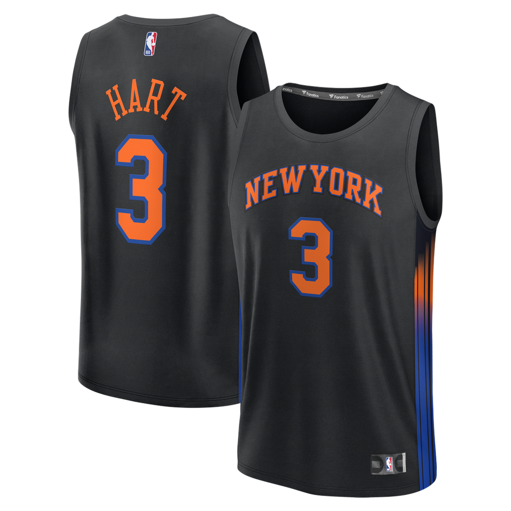 Josh Hart New York Knicks Fanatics Youth Fast Break Jersey - Statement Edition - Black | NBA Fan Gear
