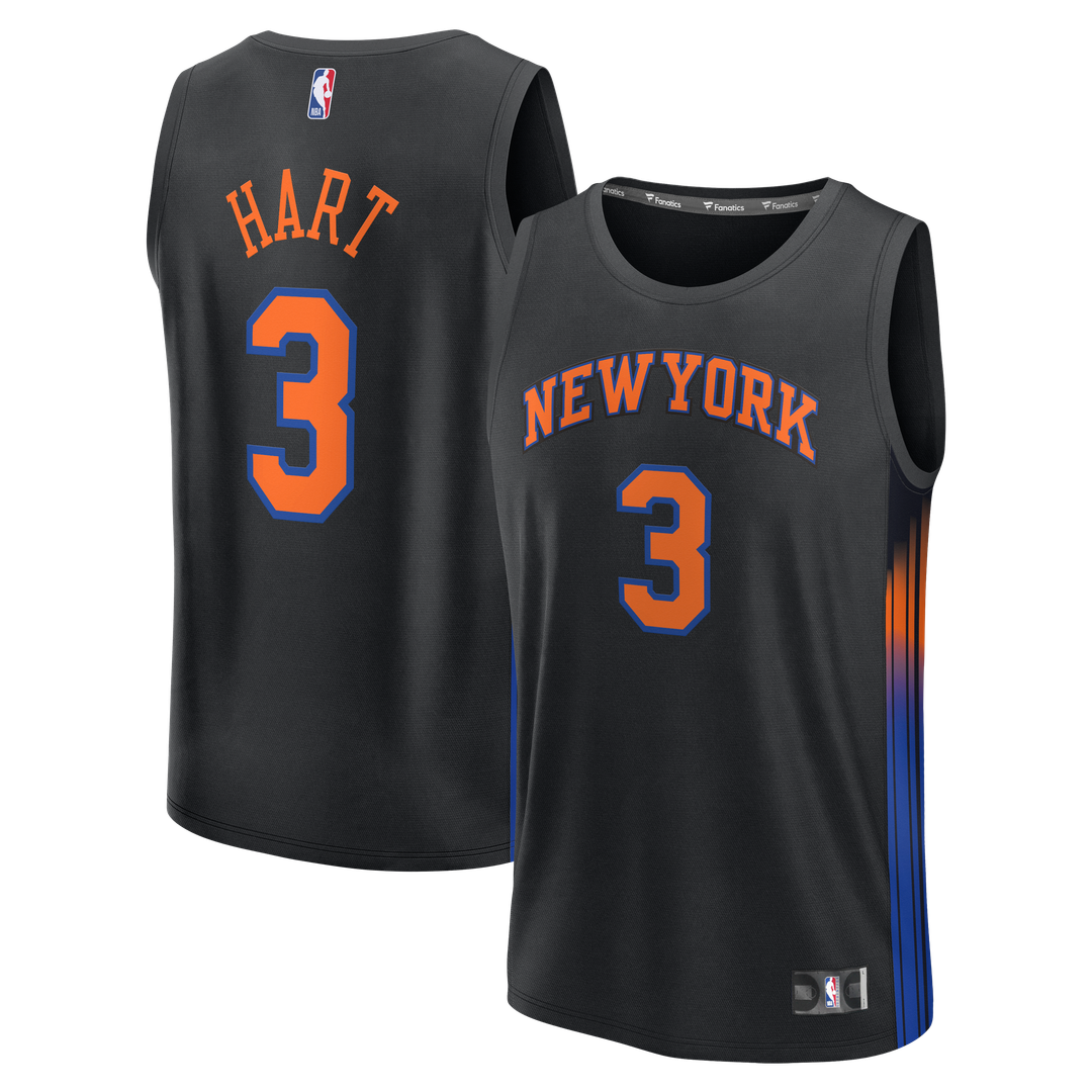 Josh Hart New York Knicks Fanatics Youth Fast Break Jersey - Statement Edition - Black | NBA Fan Gear