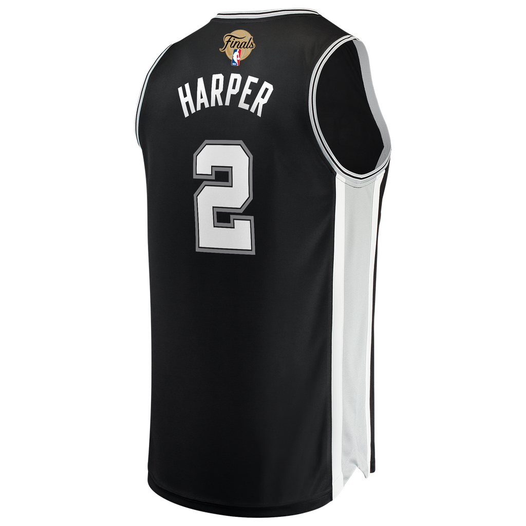 Dylan Harper San Antonio Spurs Fanatics 2026 NBA Finals Patch Fast Break Jersey - Icon Edition - Black | Fan Gear