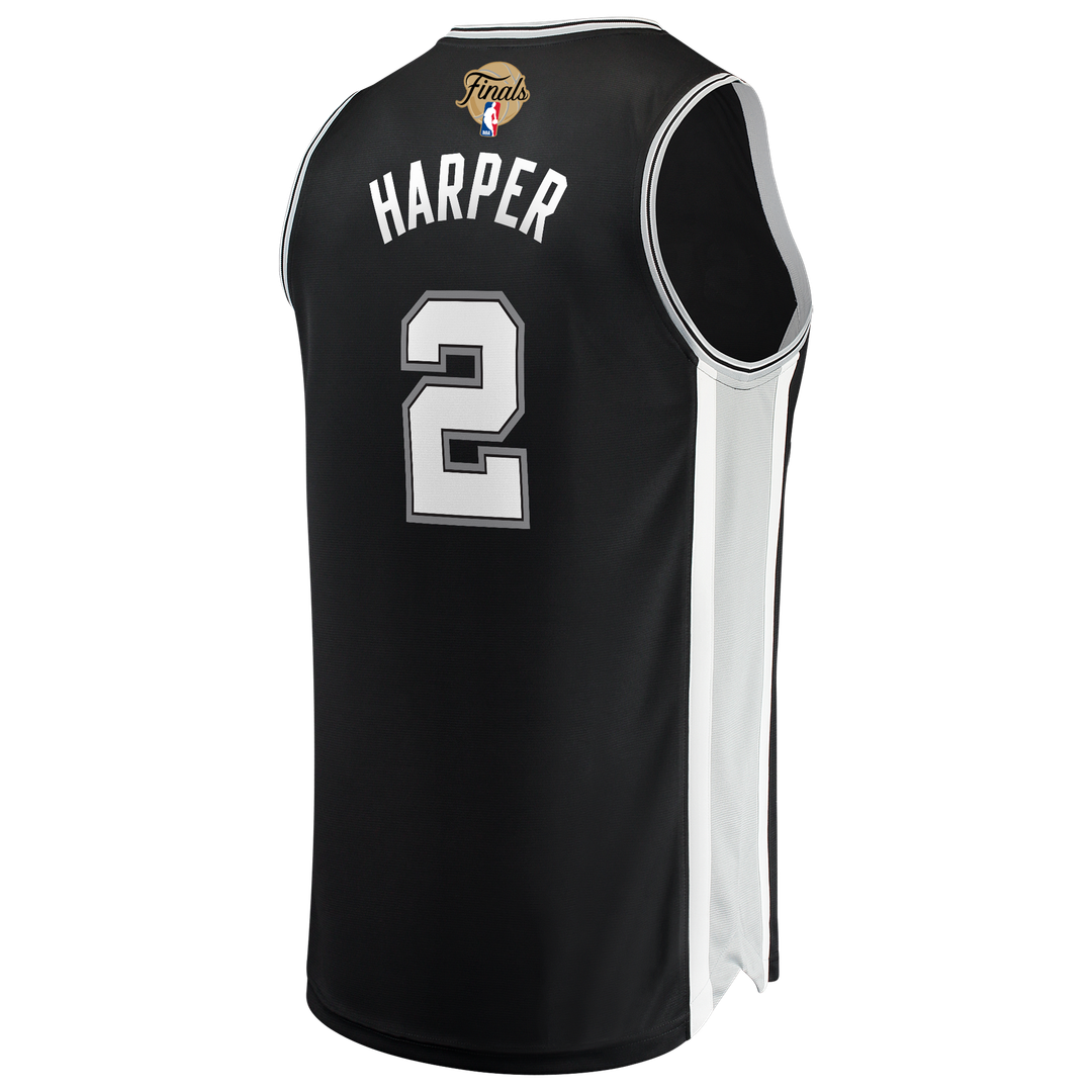 Dylan Harper San Antonio Spurs Fanatics 2026 NBA Finals Patch Fast Break Jersey - Icon Edition - Black | Fan Gear