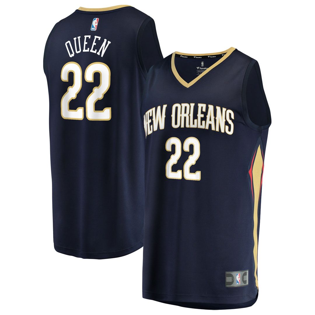 Derik Queen New Orleans Pelicans Fanatics Fast Break Replica Jersey - Navy - Icon Edition | NBA Fan Gear