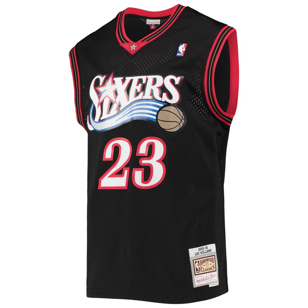 Lou Williams Philadelphia 76ers Mitchell & Ness 2005/ 06 Hardwood Classics Swingman Jersey - Black | NBA Fan Gear