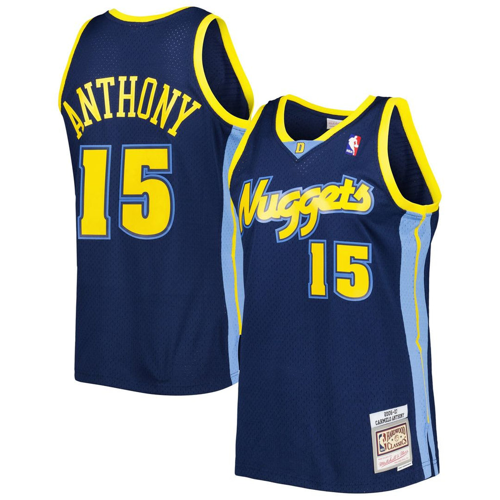 Carmelo Anthony Denver Nuggets Mitchell & Ness Hardwood Classics Swingman Jersey - Navy | NBA Fan Gear