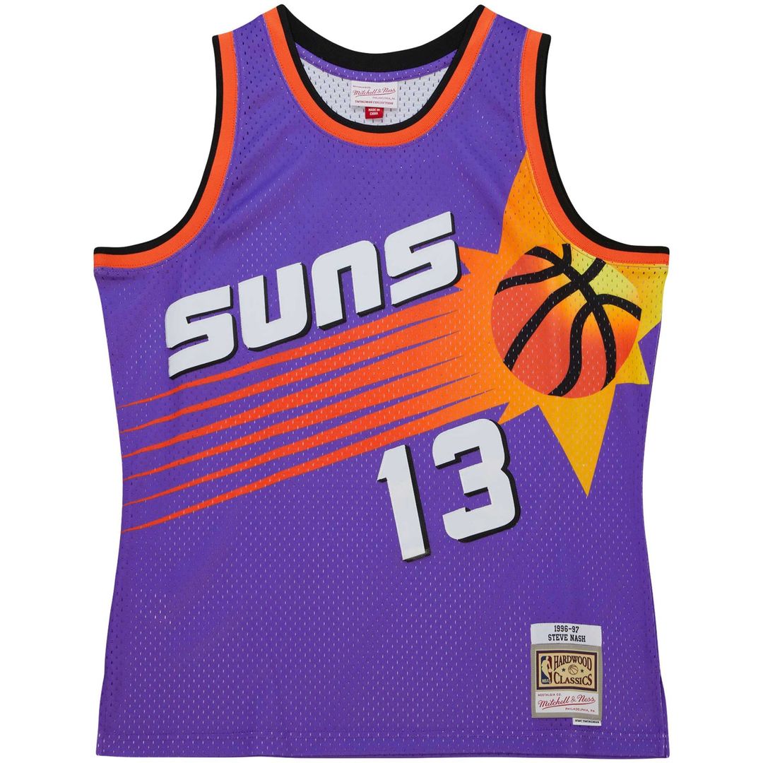 Steve Nash Phoenix Suns Mitchell & Ness Hardwood Classics 1996/ 97 Tropical Swingman Jersey - Purple | NBA Fan Gear