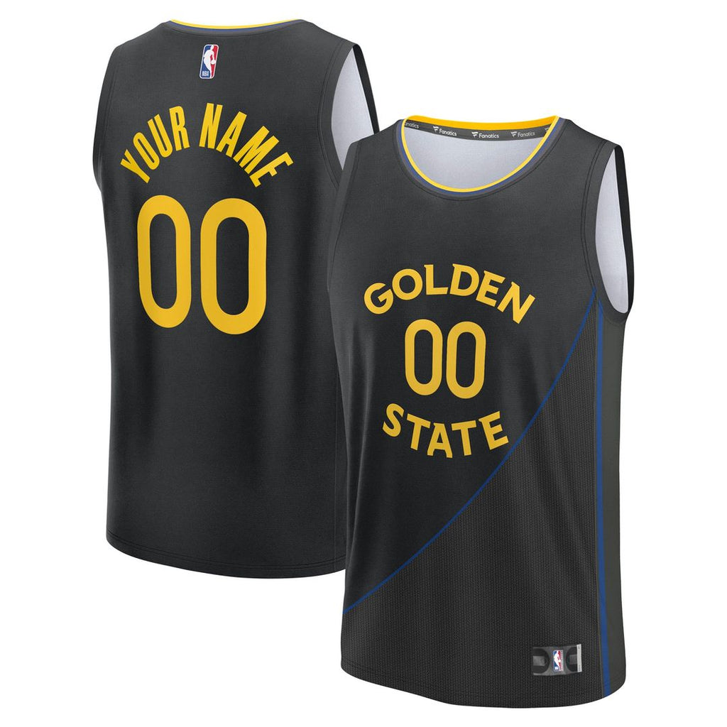 Golden State Warriors Fanatics Youth Fast Break Custom Replica Jersey - Black - Statement Edition | NBA Fan Gear