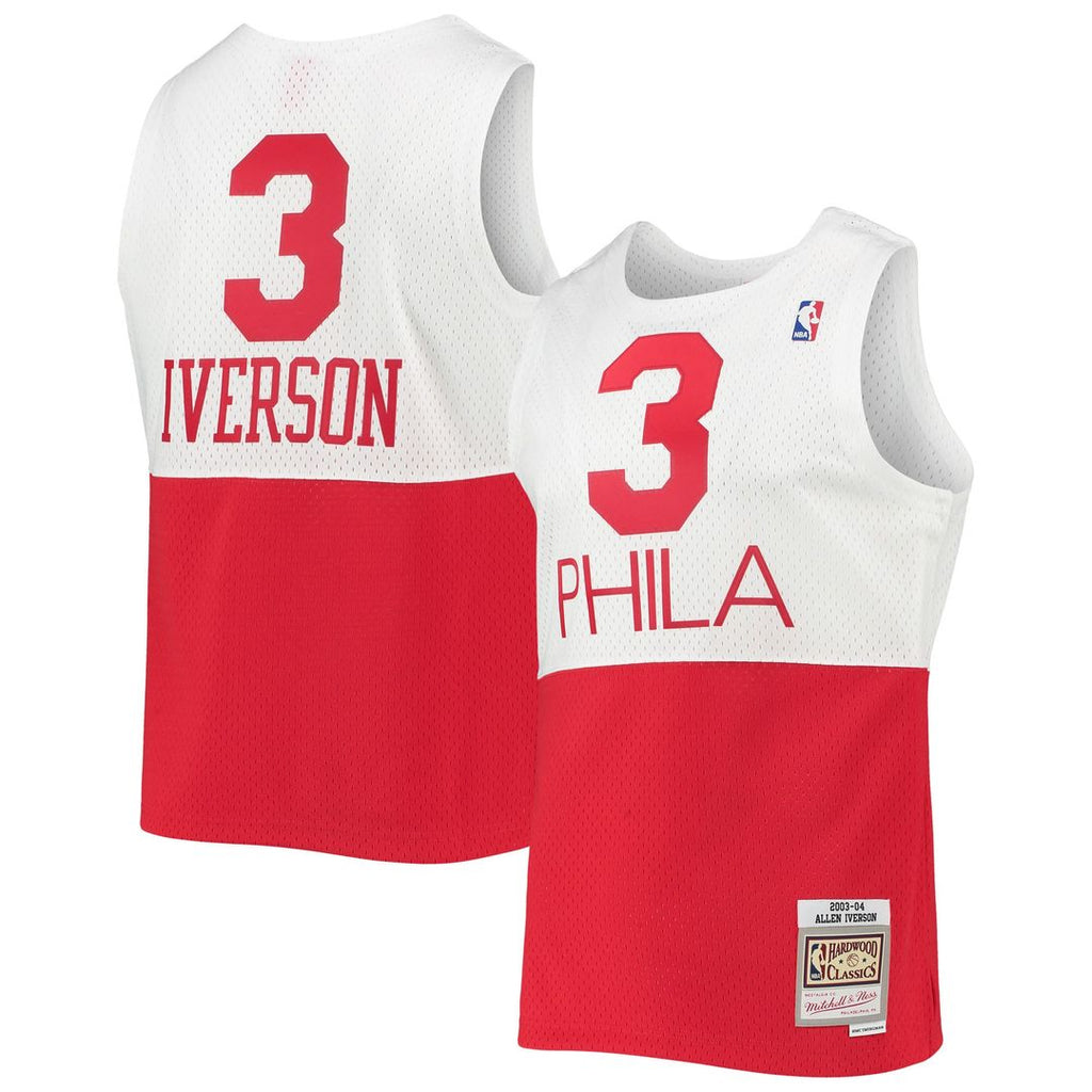 Allen Iverson Philadelphia 76ers Mitchell & Ness 2003/ 2004 Hardwood Classics Swingman Jersey - White | NBA Fan Gear