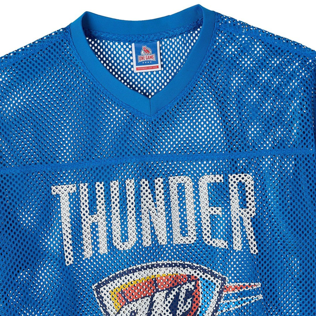 Oklahoma City Thunder OVO x NBA Mesh Football Fashion Jersey - Blue | October's Very Own Fan Gear