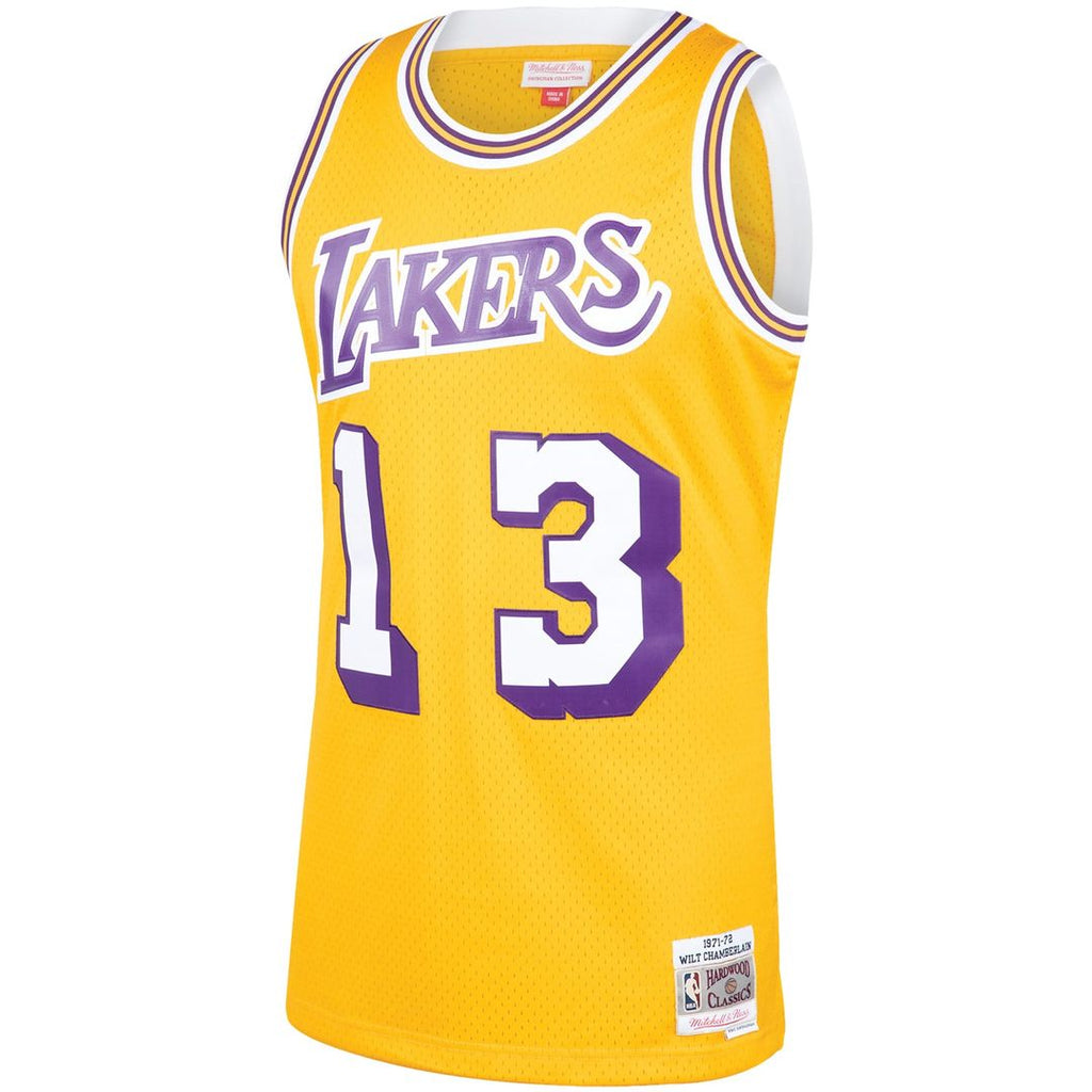 Wilt Chamberlain Los Angeles Lakers Mitchell & Ness 1971/ 72 Hardwood Classics Swingman Jersey - Gold | NBA Fan Gear
