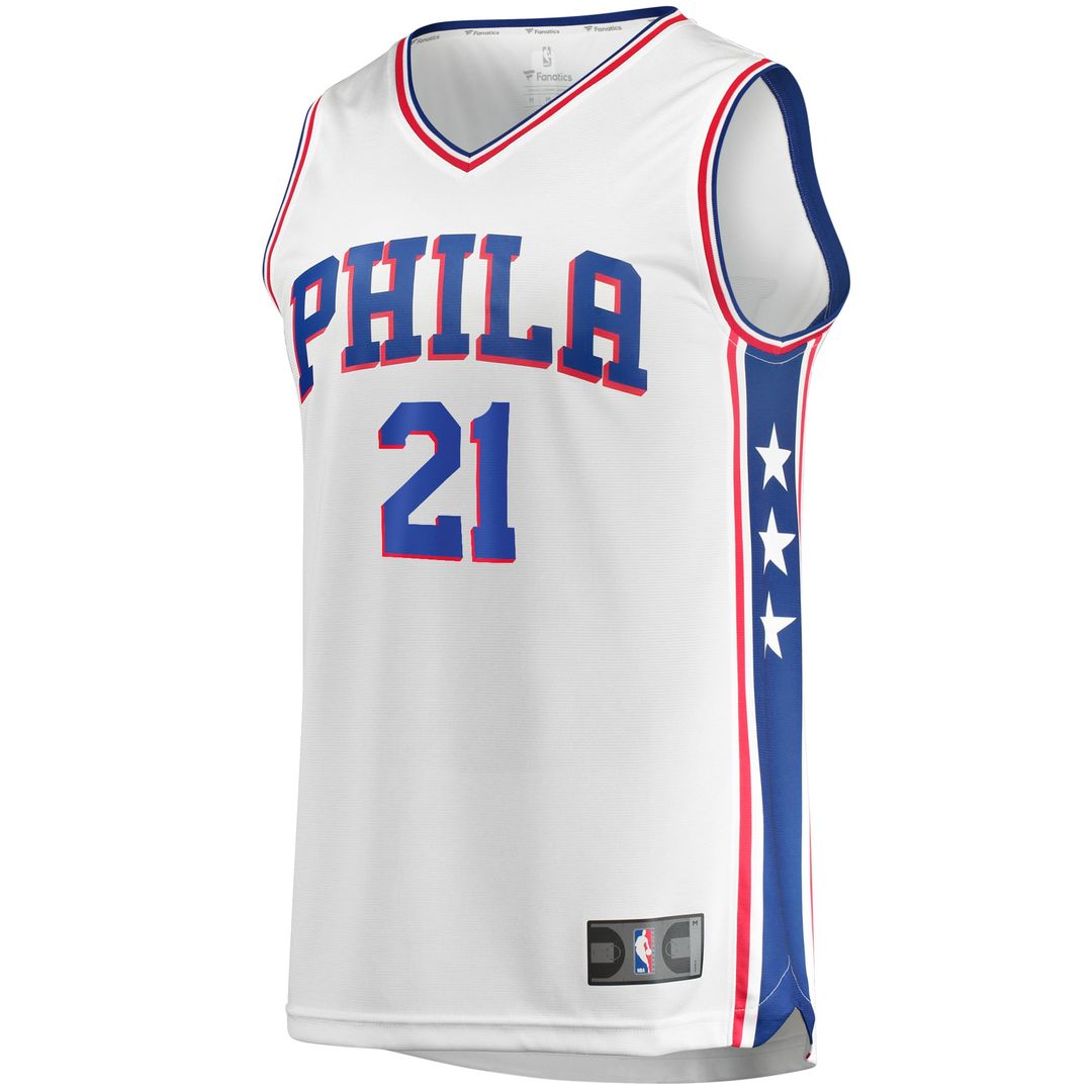 Joel Embiid Philadelphia 76ers Fanatics Replica Jersey - Association Edition - White | NBA Fan Gear