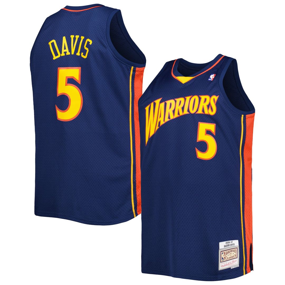 Baron Davis Golden State Warriors Mitchell & Ness Big & Tall Hardwood Classics 2006/ 07 Swingman Jersey - Navy | NBA Fan Gear
