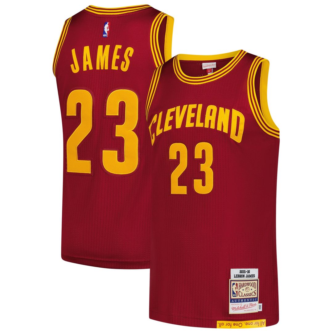 LeBron James Cleveland Cavaliers Mitchell & Ness Hardwood Classics 2015/ 16 Authentic Jersey - Wine | NBA Fan Gear