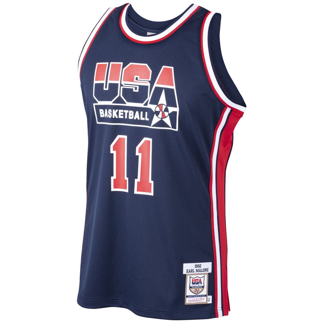 Karl Malone USA Basketball Mitchell & Ness 1992 Dream Team Authentic Jersey - Navy | NBA Fan Gear