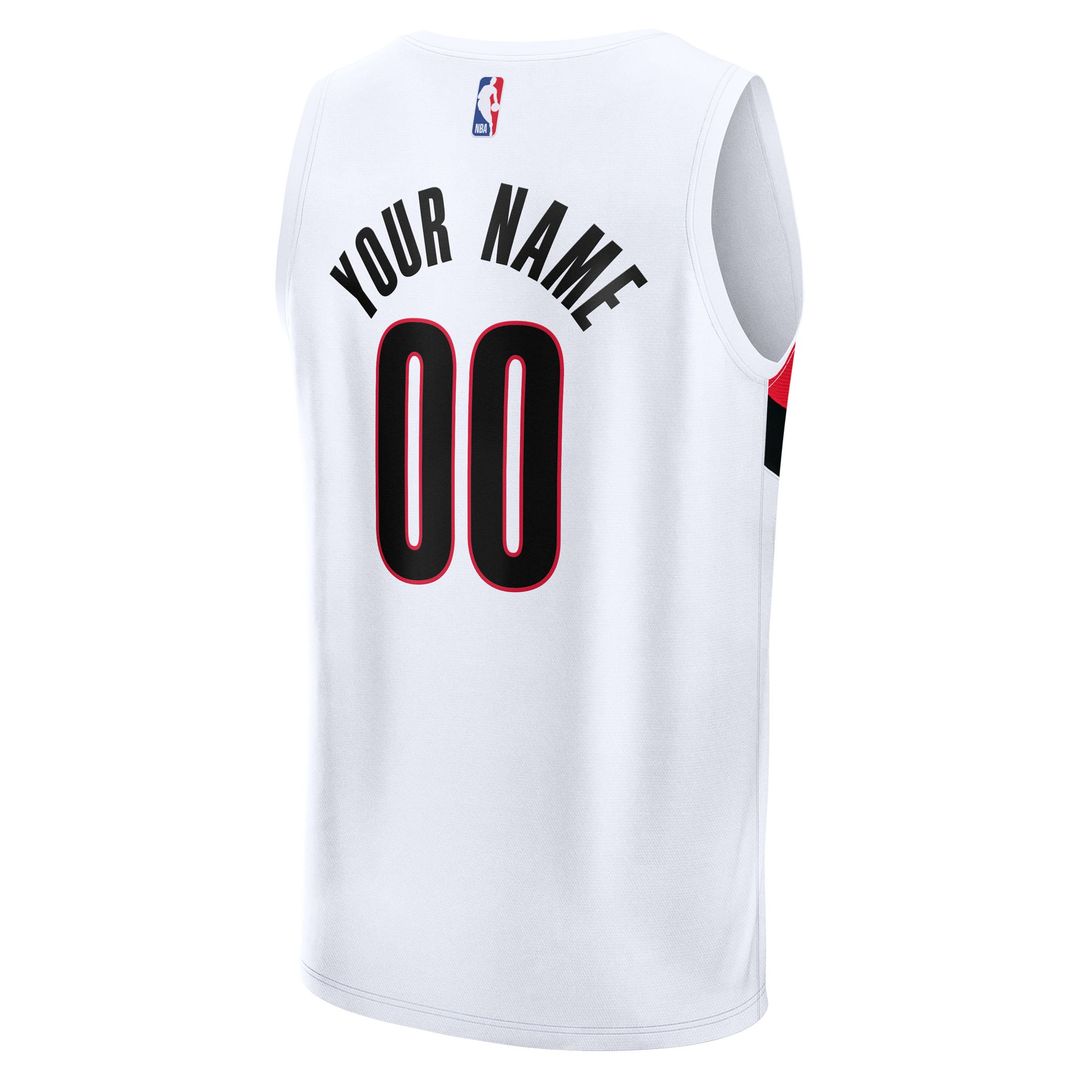 Portland Trail Blazers Fanatics Fast Break Replica Custom Jersey - Association Edition - White | NBA Fan Gear