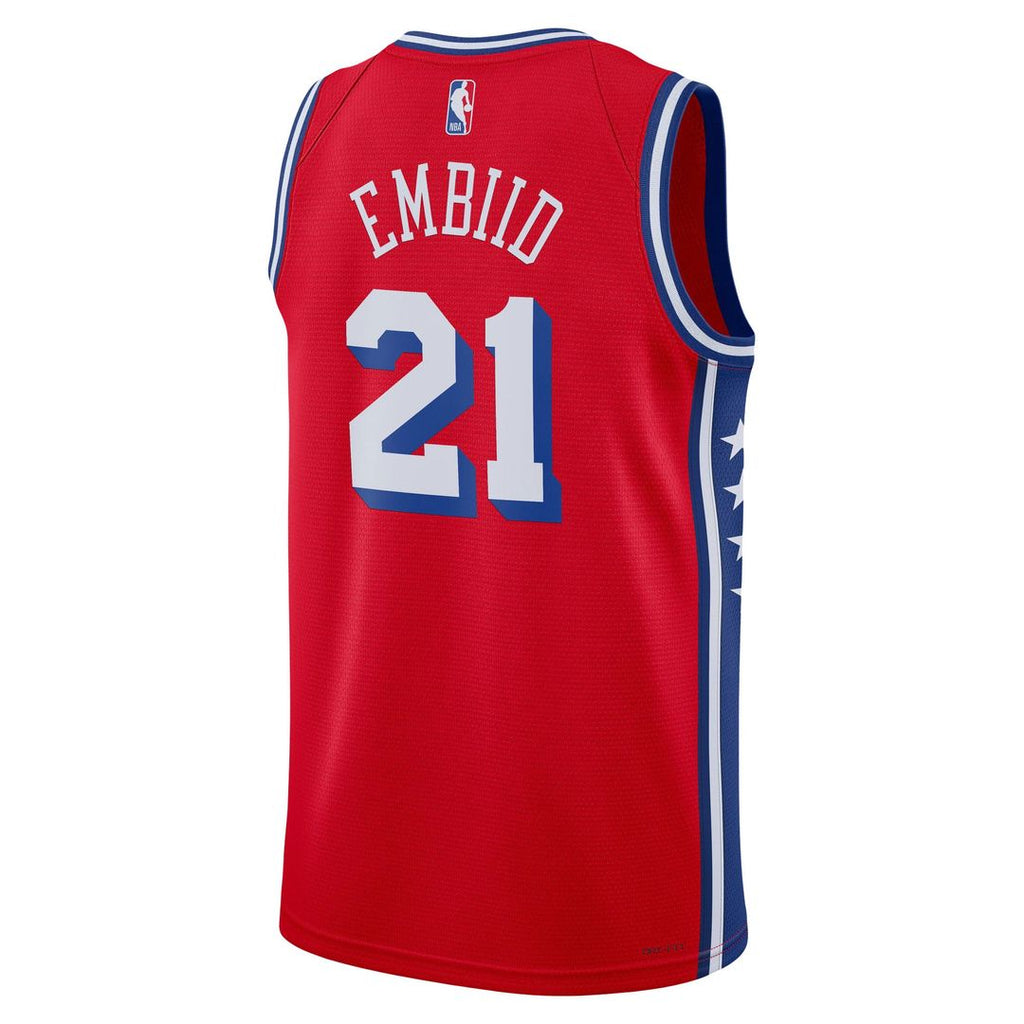 Joel Embiid Philadelphia 76ers Jordan Brand Unisex Swingman Jersey - Statement Edition - Red | NBA Fan Gear