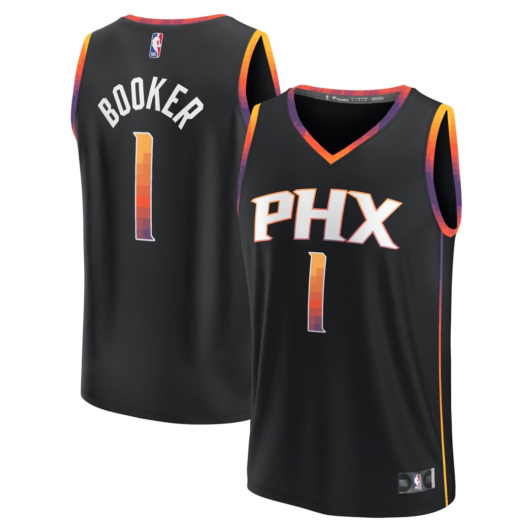 Devin Booker Phoenix Suns Fanatics Youth Fast Break Player Jersey - Statement Edition - Black | NBA Fan Gear