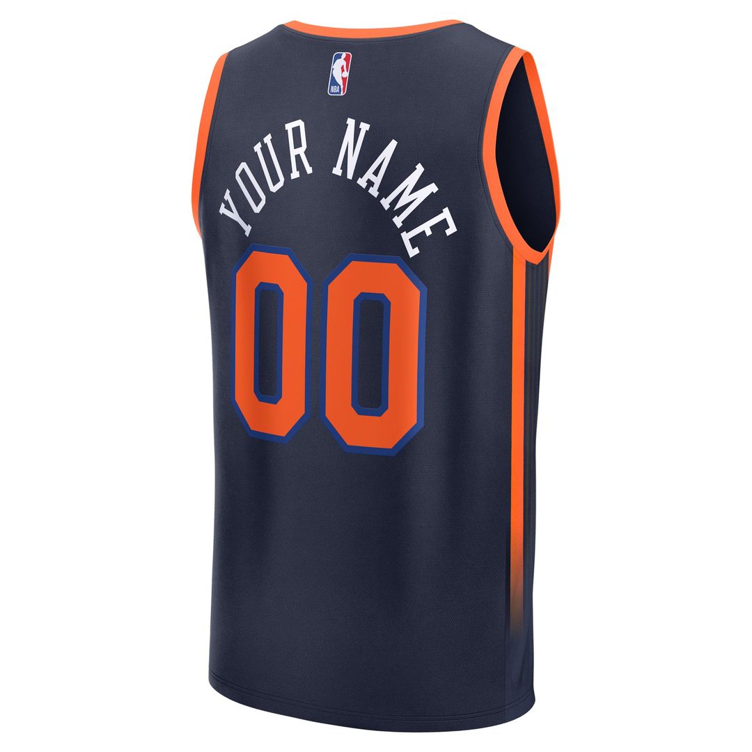 New York Knicks Fanatics Fast Break Custom Jersey - Statement Edition - Navy | NBA Fan Gear