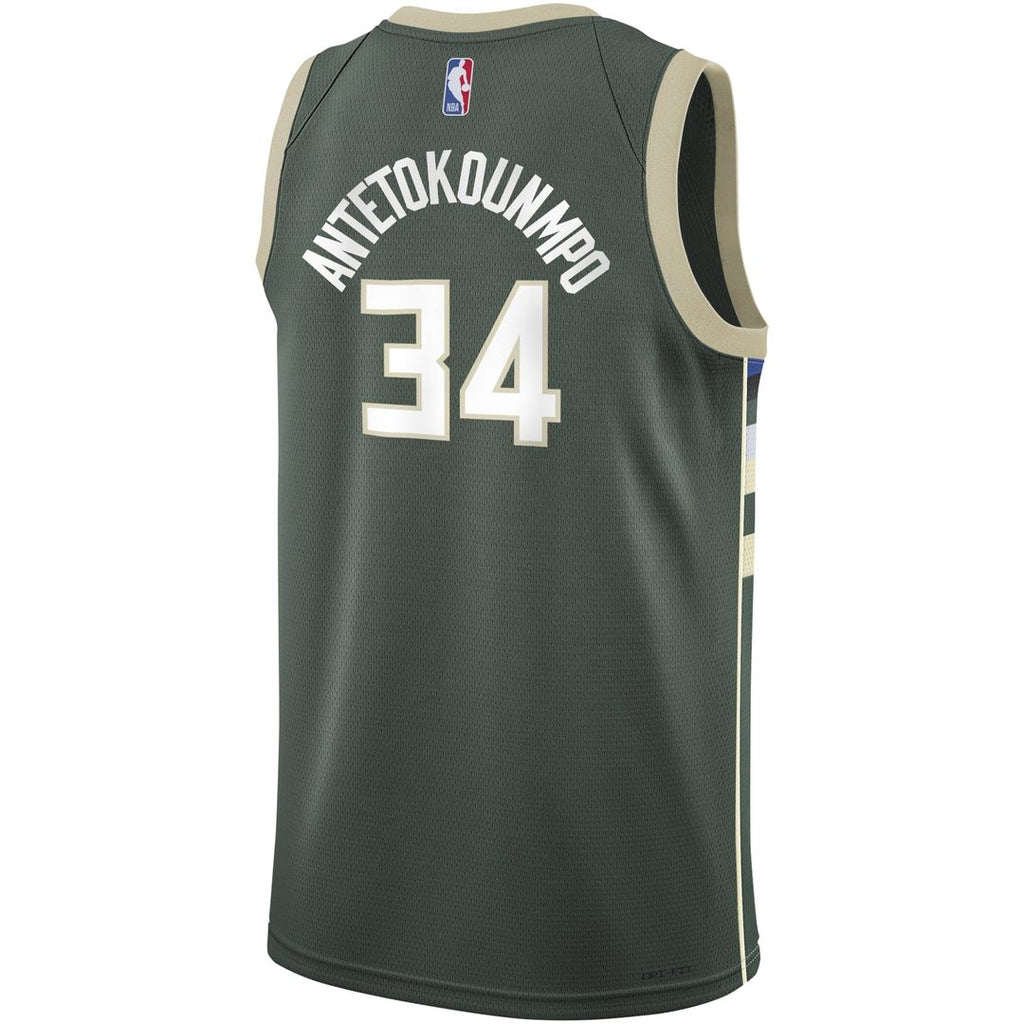 Giannis Antetokounmpo Milwaukee Bucks Nike Youth Swingman Jersey - Icon Edition - Hunter Green | NBA Fan Gear